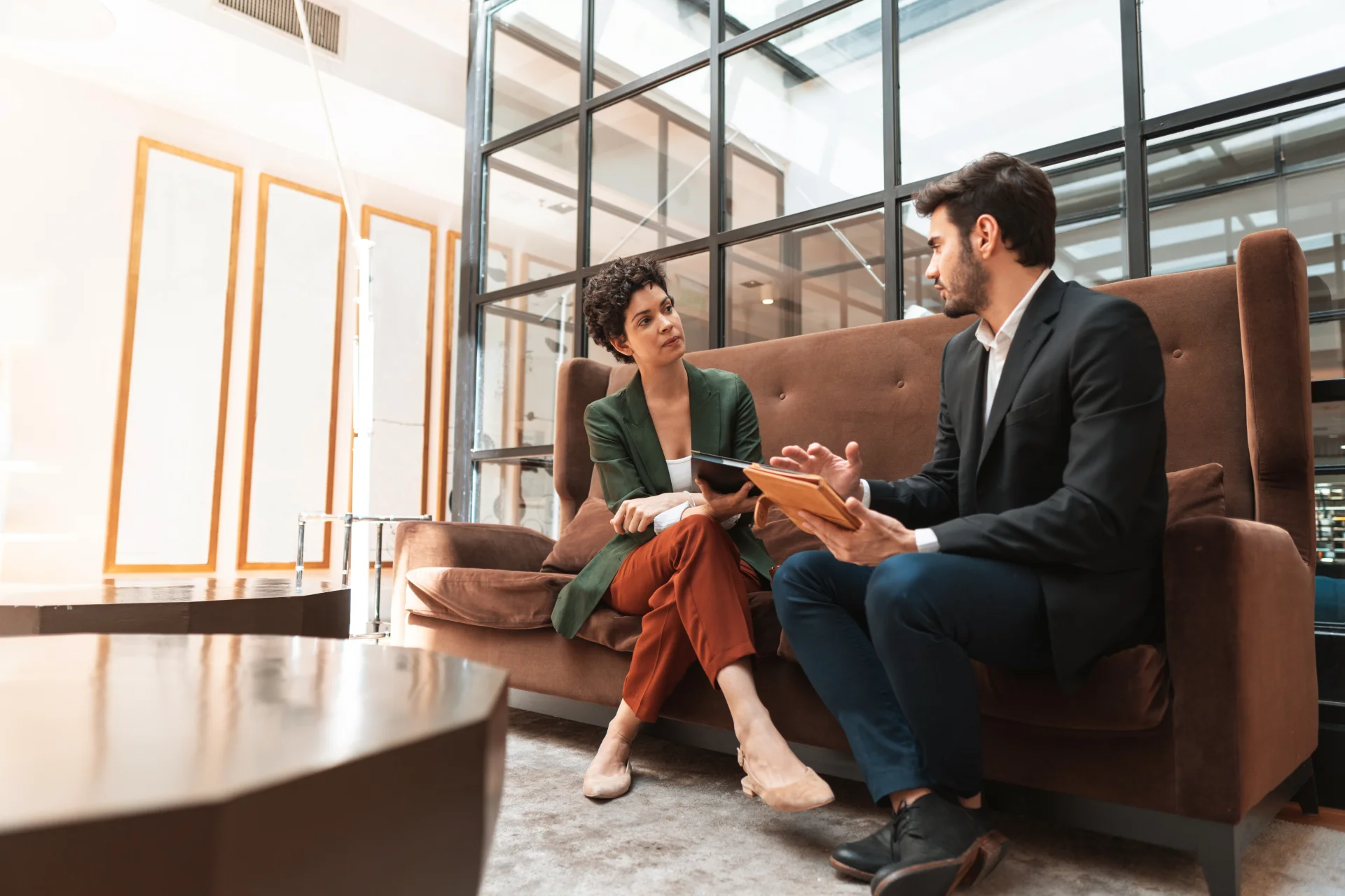 Attorney consulting with a client in a Phoenix law firm