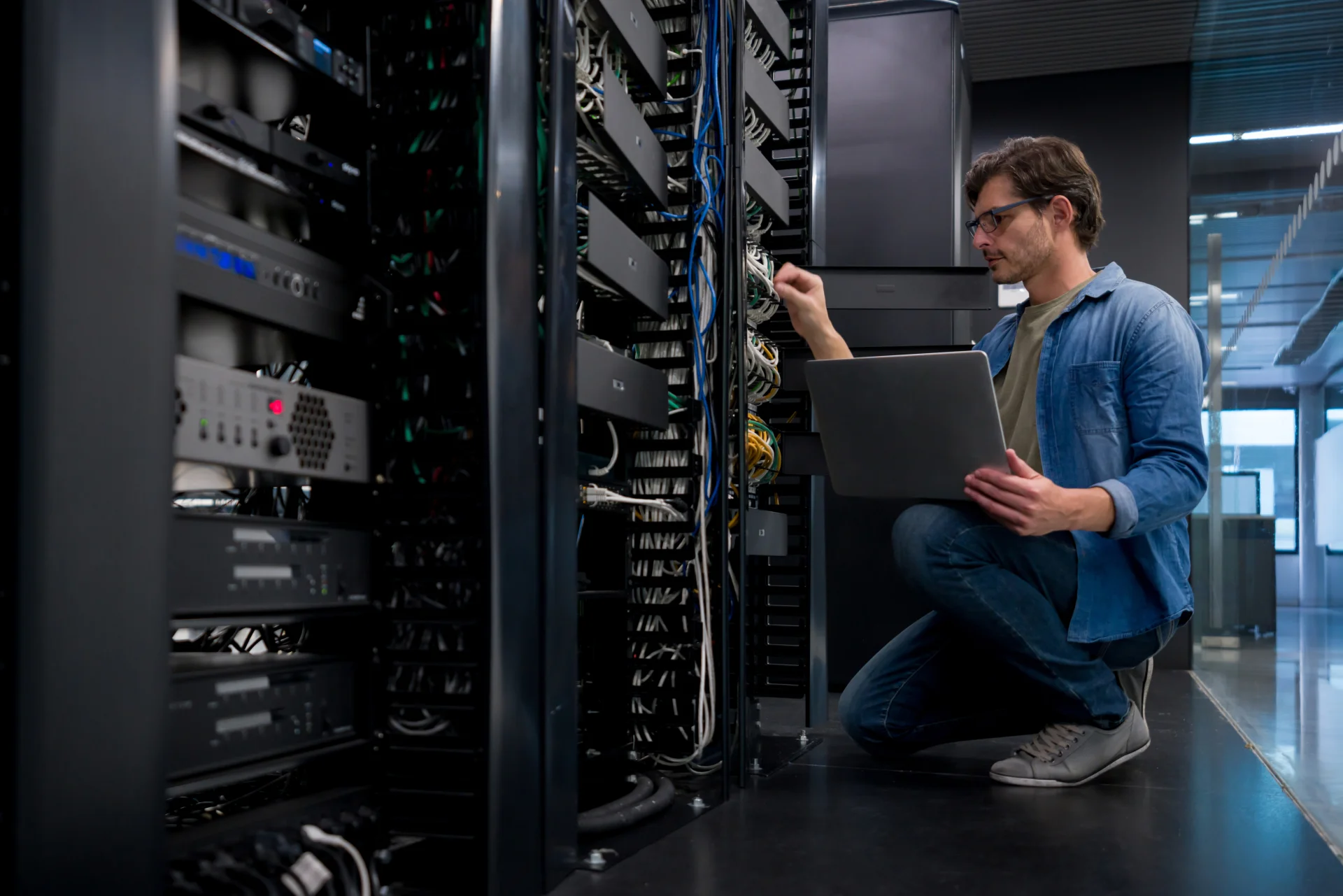 BITS engineers reviewing infrastructure in a Phoenix data center